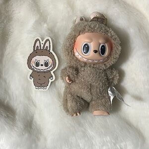 Popmart Exciting Macaron Labubu Keychain - Toffee